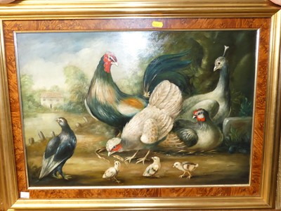 Lot 1022 - After Jacob Bogdani - Pair; Farmyard scenes...