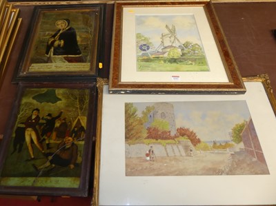 Lot 1043 - A Victorian reverse engraving on glass 'Winter'...