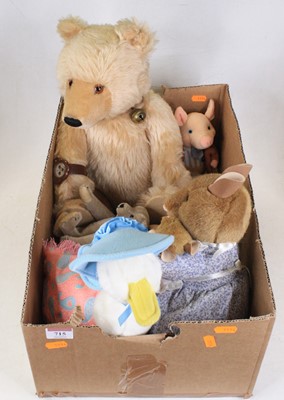 Lot 715 - A collection of vintage stuffed toys, to...