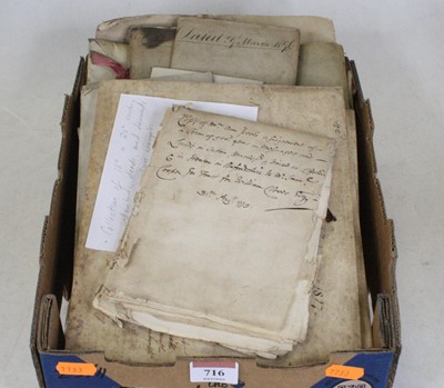 Lot 716 - A collection of antique letters and documents,...