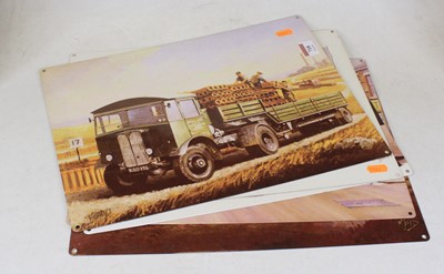 Lot 718 - A collection of five metal wall plaques, each...
