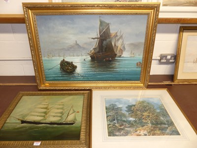 Lot 1062 - A study of Victoria, three-masted clipper ship,...