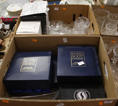 Lot 741 - Two boxes of glassware to include Royal Scot...