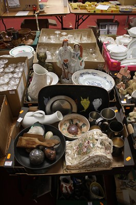 Lot 743 - Two boxes of glassware and ceramics to include...