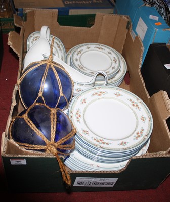 Lot 789 - A pair of vintage blue glass witches' balls...