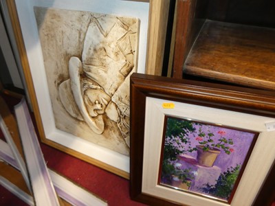 Lot 1078 - Assorted pictures and prints, frames, ceramic...
