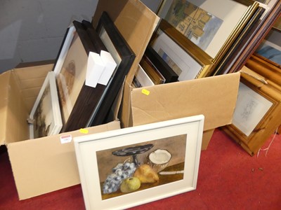 Lot 1083 - Two boxes of assorted principally prints, to...