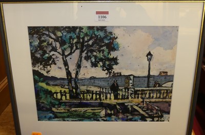 Lot 1106 - Angela Stones (1914-1995) - Lone figure on a...
