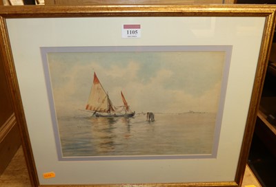 Lot 1105 - Geoff Bannister - Boats on the calm,...