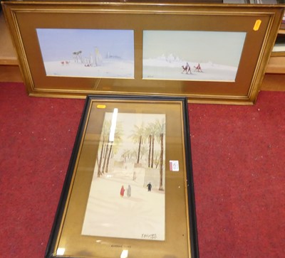 Lot 1120 - T. Hollyoake - Karnak, Egypt, watercolour,...