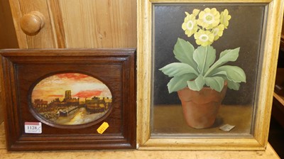 Lot 1128 - 20th century school - Still life with potted...