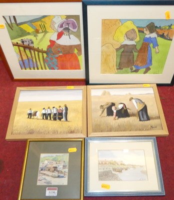 Lot 1130 - S. Paris after Gauguin - watercolour; together...