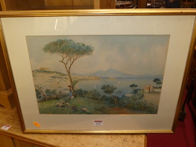 Lot 1131 - G. Musineri - The Bay of Naples, watercolour,...