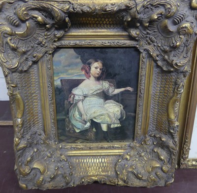 Lot 1067 - A reproduction portrait oleograph in heavy...