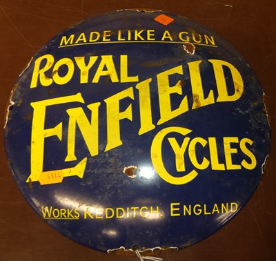 Lot 1072 - Convex enamel advertising sign for Royal...