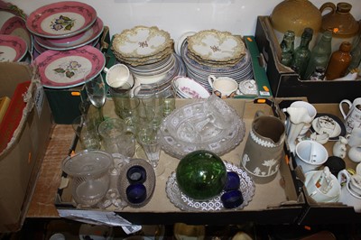 Lot 809 - Two boxes of miscellaneous china and glassware...