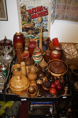 Lot 815 - Two boxes of miscellaneous modern treen to...