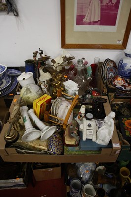 Lot 822 - Two boxes of miscellaneous items to include a...