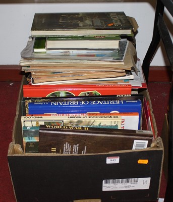 Lot 843 - A box of miscellaneous hard backed books...