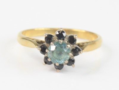Lot 2660 - A yellow and white metal, zircon and sapphire...