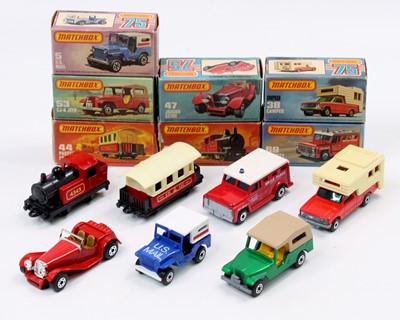 Lot 1364 - Matchbox Lesney Superfast boxed model group of...