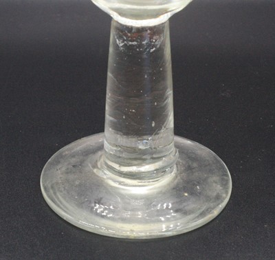 Lot 2071 - A wine glass, circa 1750, the round funnel...