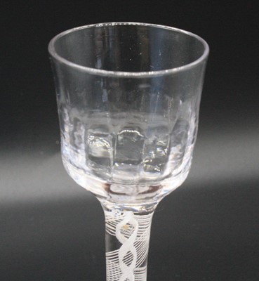 Lot 2070 - A cordial glass, circa 1770, the half ribbed...