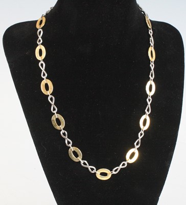 Lot 2664 - A modern Italian 18ct two-colour gold necklace,...