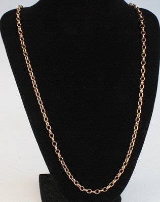 Lot 2690 - A modern 9ct gold belcher link necklace, 22.7g,...