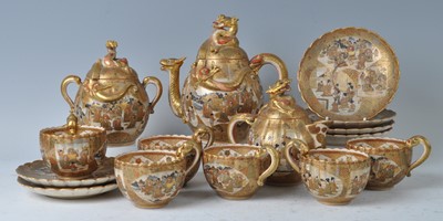 Lot 2283 - A Japanese satsuma six place tea set,...