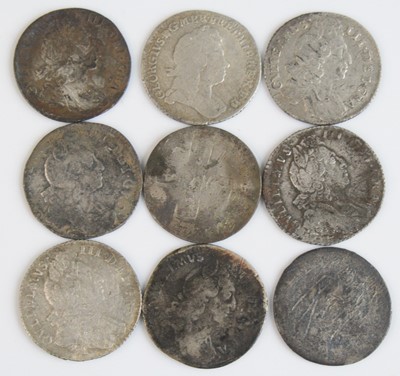 Lot 2153 - England, 1696 sixpence, William III, rev:...