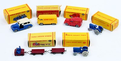 Lot 472 - Six Dublo Dinky Toys: 067 Austin Taxi (M)(BNM);...