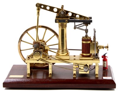 Lot 55 - An all brass scale model of a live steam beam...