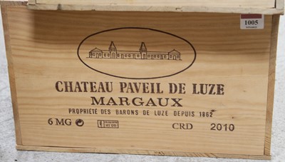 Lot 1005 - Château Paveil de Luze, 2010, Margaux, twelve...