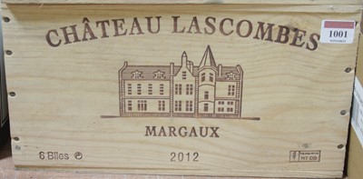 Lot 1001 - Château Lascombes, 2012, Margaux, six bottles...