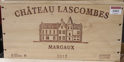 Lot 1002 - Château Lascombes, 2012, Margaux, six bottles...