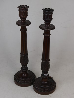 Lot 7 - A pair of 20th century carved mahogany table...