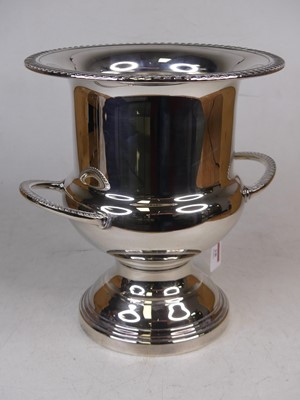 Lot 18 - A silver-plated wine cooler, of campagna urn...