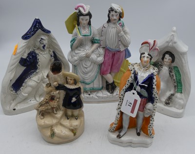 Lot 51 - A collection of five Victorian Staffordshire...