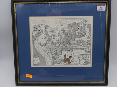 Lot 53 - Mike Webb - Abbey Days, pen and ink, signed...
