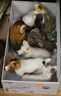 Lot 78 - A collection of pottery animal figures to...