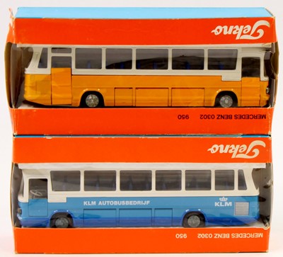 Lot 1411 - 2 boxed Tekno No. 950 Mercedes Benz Buses, the...