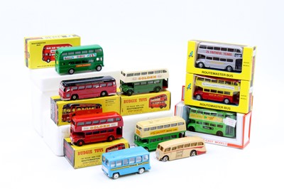 Lot 1420 - A collection of boxed Budgie Routemaster...