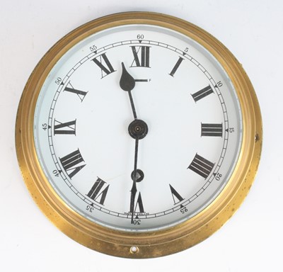 Lot 508 - A late 20th century brass cased ships clock,...