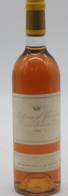 Lot 1209 - Château d'Yquem, 1988, Sauternes, one bottle
