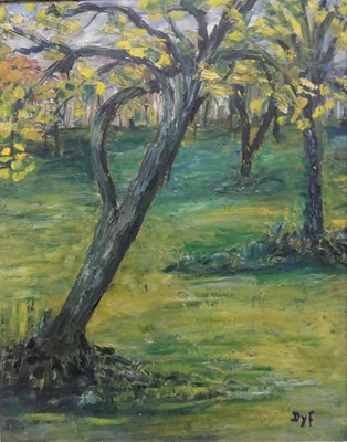 Lot 234 - In the manner of Marcel Dyf - Trees, palette...