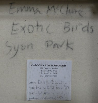 Lot 231 - Emma McClure (b.1962) - Exotic Birds, Syon...