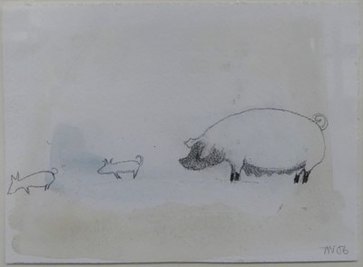 Lot 224 - Tessa Newcomb (b.1955) - Pig with Muddy Feet,...