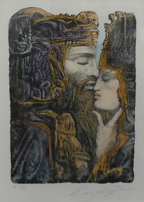 Lot 220 - Ernst Fuchs (1930-2015) - David and Bathsheba,...