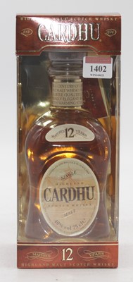 Lot 1402 - Cardhu 12 year old single Highland malt, 75cl,...